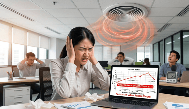 Dampak salah pilih diffuser terhadap noise criteria