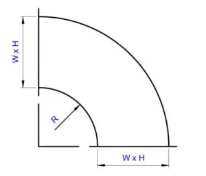 ASTEM Square Elbow Duct Drawing