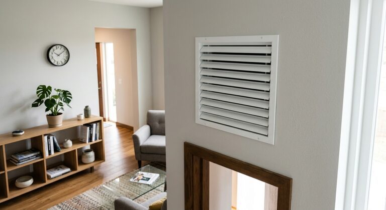 supply air grille ditempatkan di dinding