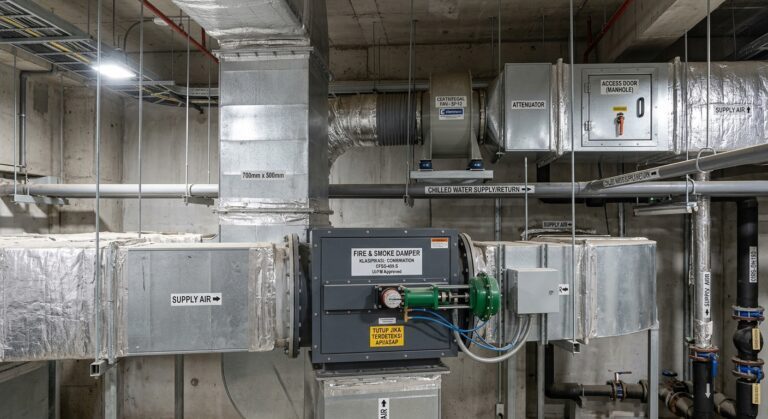 fire smoke damper yang ter-install