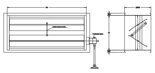 ASTEM Rectangular Volume Damper Gear Drawing